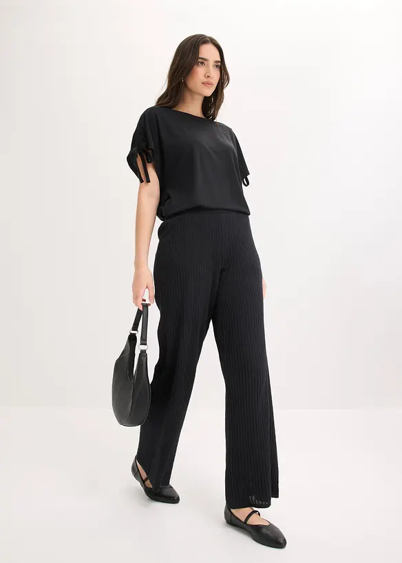 Pantaloni in maglia di misto lino fresco, bonprix
