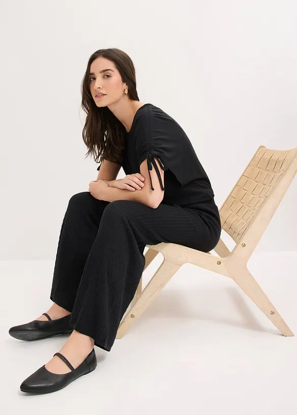 Pantaloni in maglia di misto lino fresco, bonprix