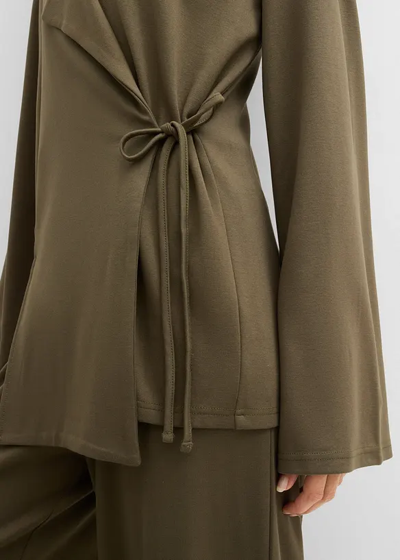 Blusa in misto viscosa con laccetto, bonprix