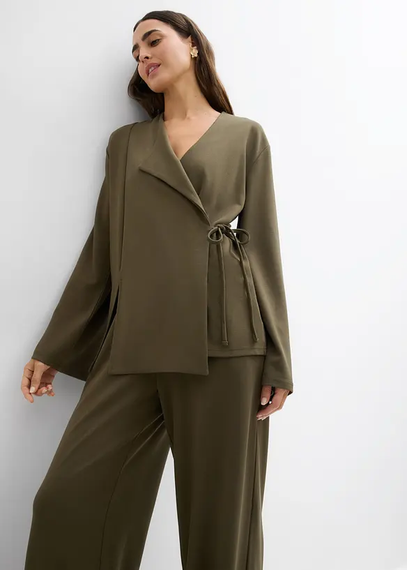 Blusa in misto viscosa con laccetto, bonprix