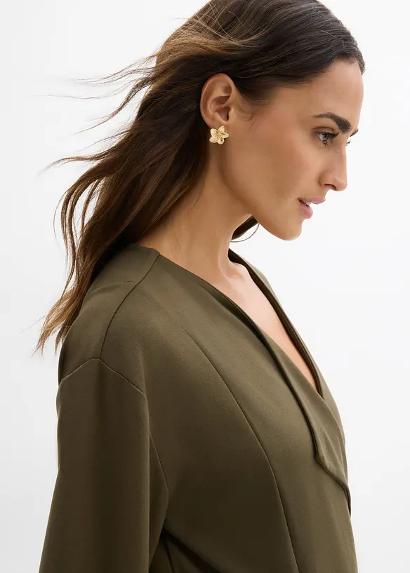 Blusa in misto viscosa con laccetto, bonprix