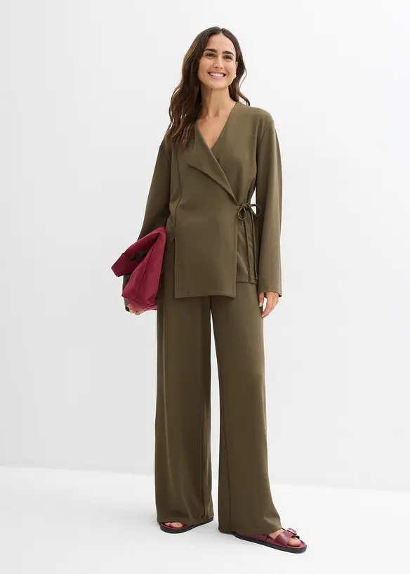 Pantaloni con elastico in vita in misto viscosa, bonprix