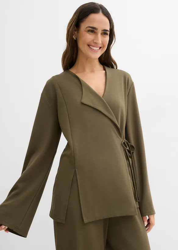 Blusa in misto viscosa con laccetto, bonprix