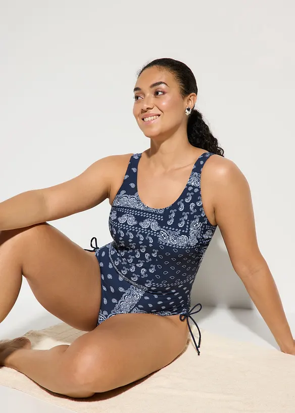 Costume intero con laccetti da annodare e effetto modellante leggero, bonprix