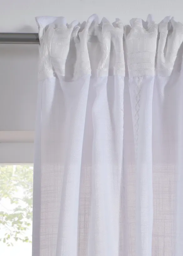 Tenda semitrasparente con ricamo a righe (pacco da 1), bonprix