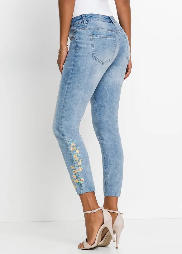 Jeans skinny cropped, vita media, bonprix