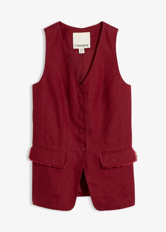 Gilet in stile sartoriale in puro lino, bonprix