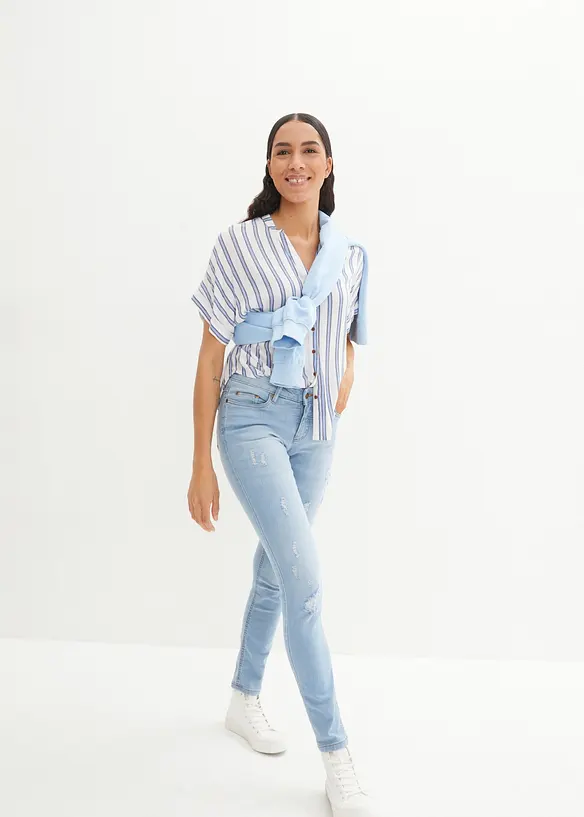Jeans skinny elasticizzati, vita media, bonprix