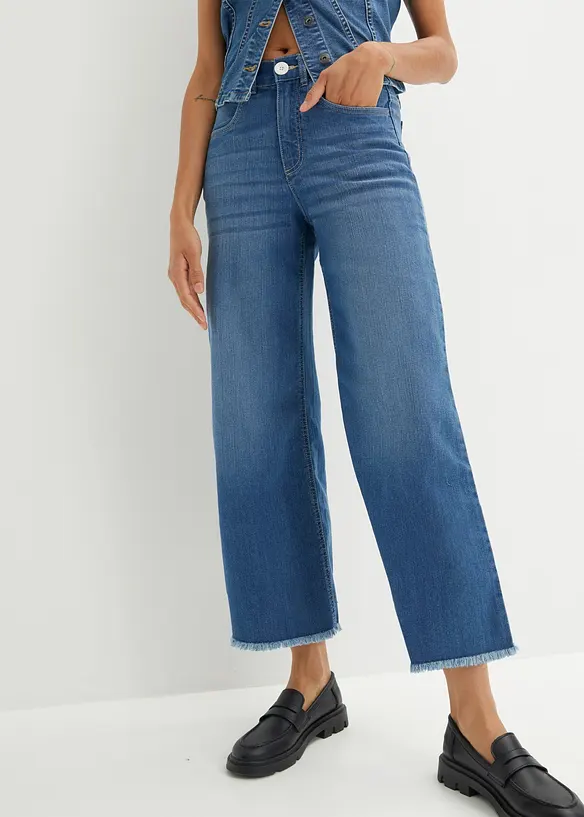 Jeans cropped wide fit, bonprix