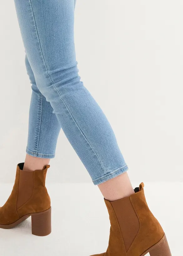 Jeans elasticizzati cropped con spacchetti, bonprix