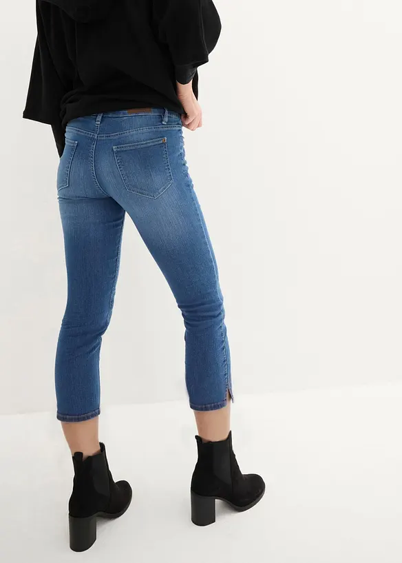 Jeans elasticizzati cropped con spacchetti, bonprix