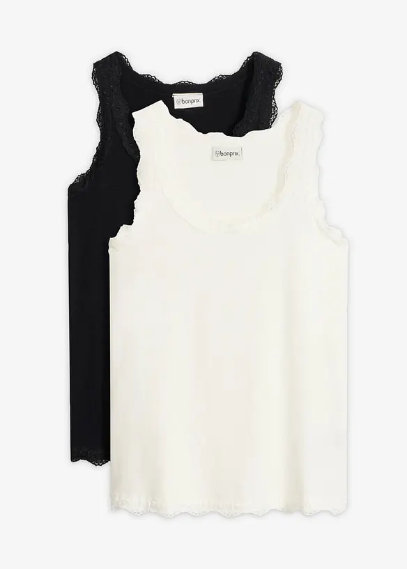 Top in misto viscosa morbido (pacco da 2), bonprix