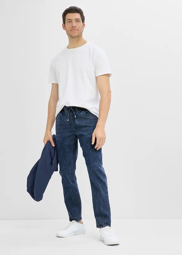 Jeans leggeri con elastico in vita relaxed fit, straight, bonprix