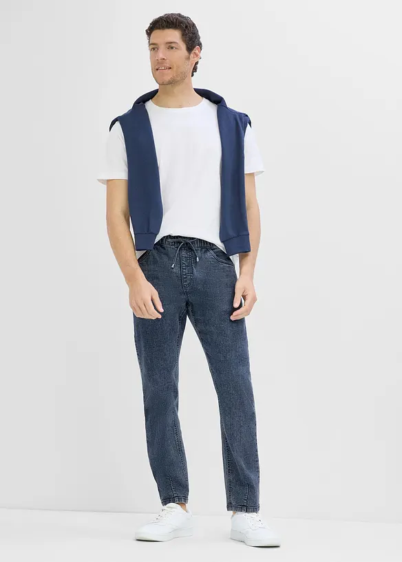 Jeans leggeri con elastico in vita relaxed fit, straight, bonprix