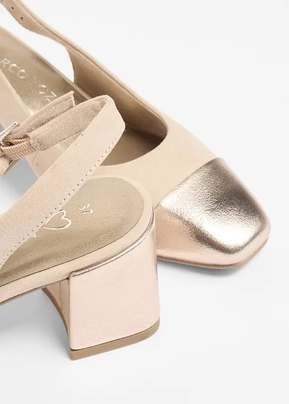 D&eacute;collet&eacute; slingback Marco Tozzi con tacco a blocco, Marco Tozzi