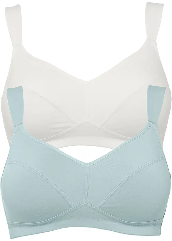 Reggiseno senza ferretto con cotone biologico (pacco da 2), bonprix