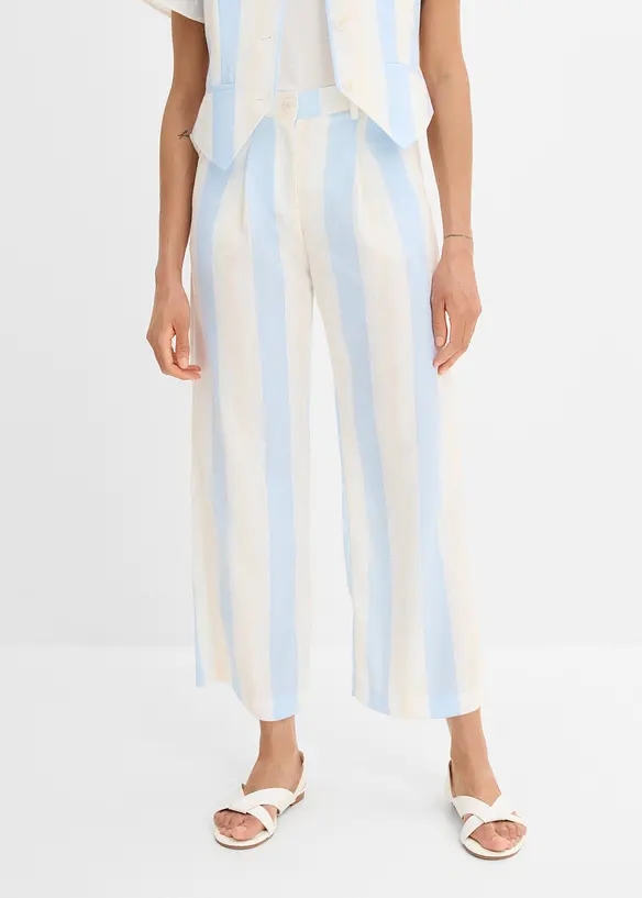 Pantaloni a palazzo effetto lino, bonprix