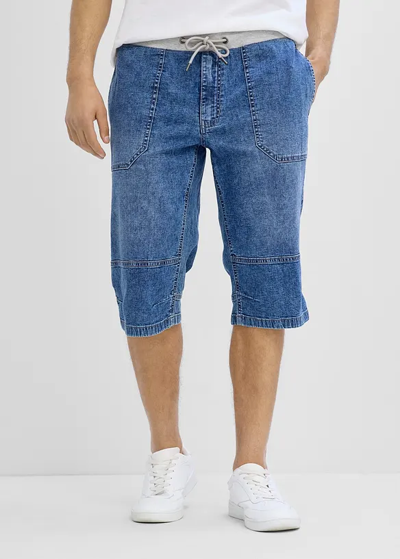 Bermuda lunghi in denim leggero con elastico in vita, relaxed fit, bonprix
