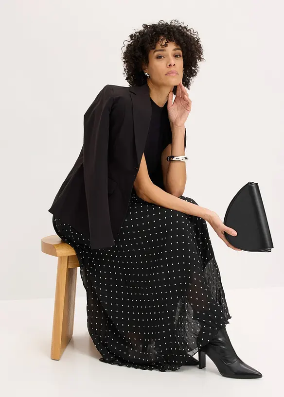 Gonna in chiffon con effetto stropicciato, bonprix