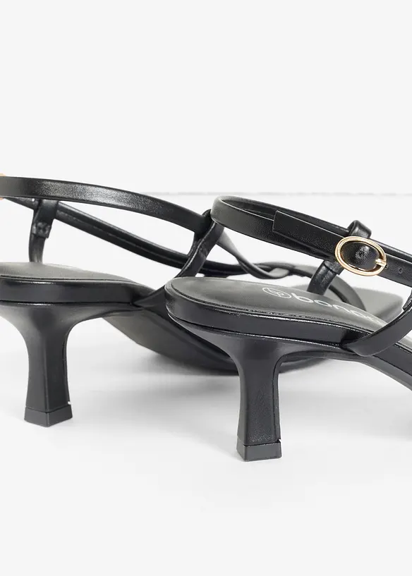 Sandali con fascette e tacco sottile, bonprix