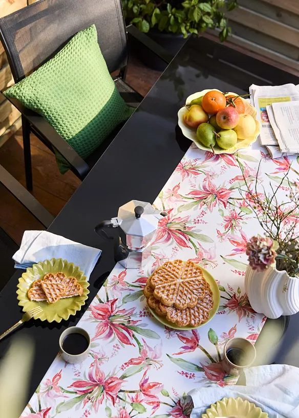 Runner tavolo con stampa floreale, idrorepellente, bonprix