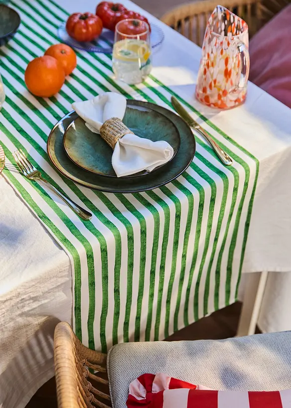 Runner tavolo a righe, idrorepellente, bonprix