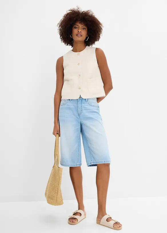 Bermuda in jeans, vita media, bonprix