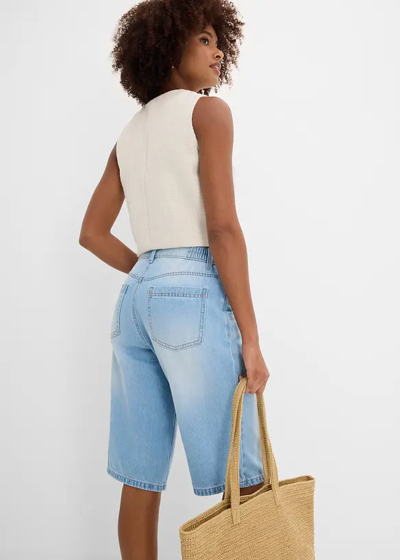 Bermuda in jeans, vita media, bonprix