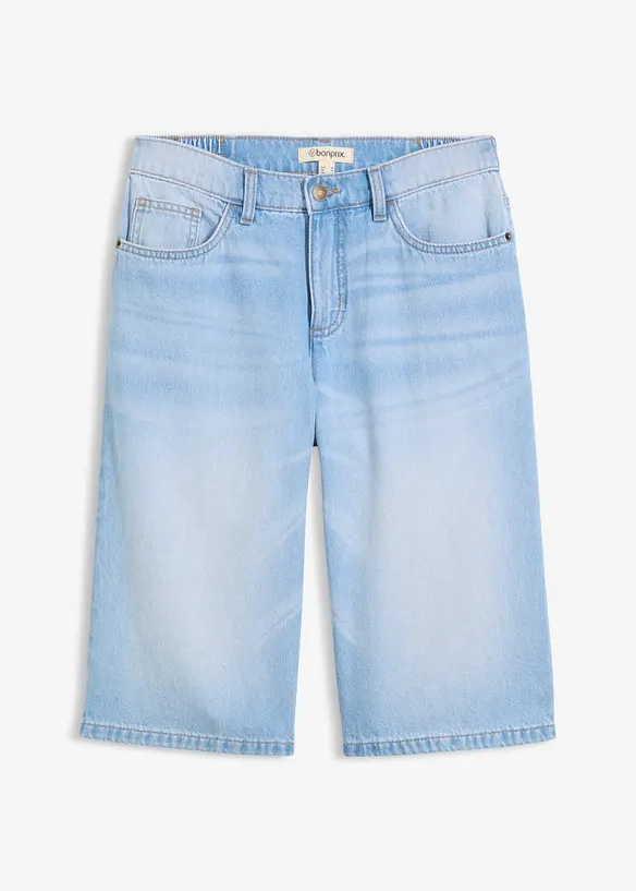 Bermuda in jeans, vita media, bonprix