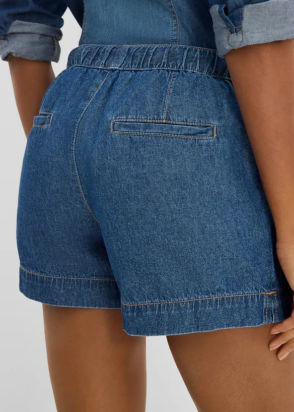 Shorts di jeans con vita comoda, vita media, bonprix
