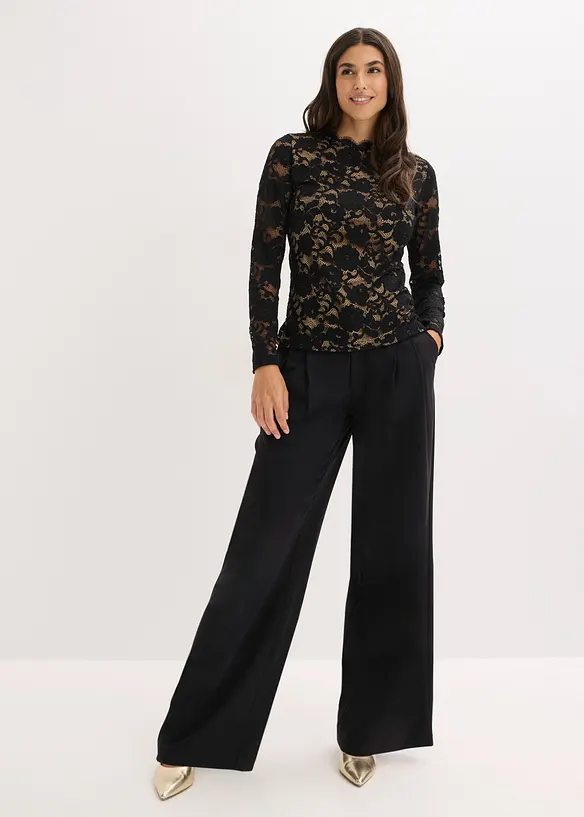 Maglia in pizzo a maniche lunghe, bonprix