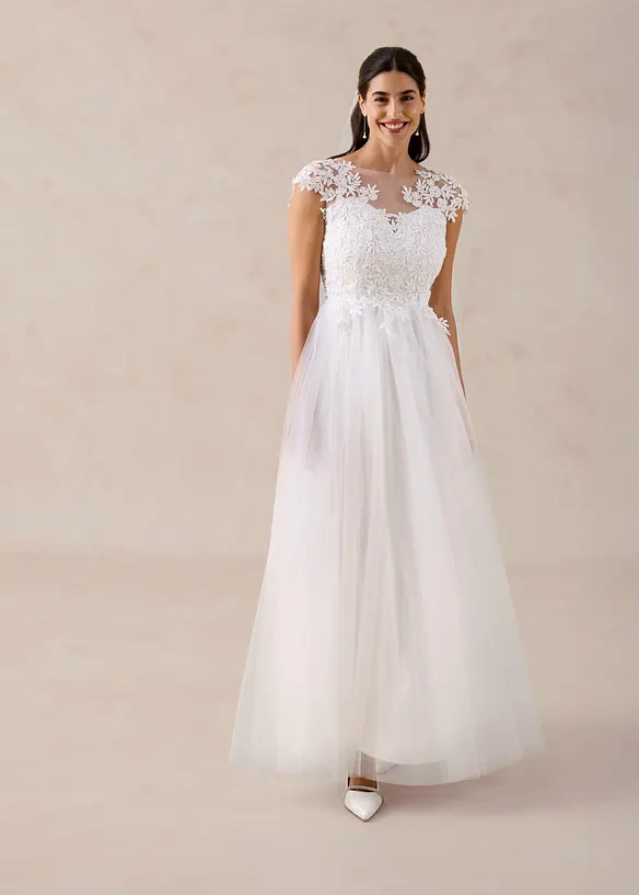 Abito da sposa in delicato tulle con pizzo, bonprix