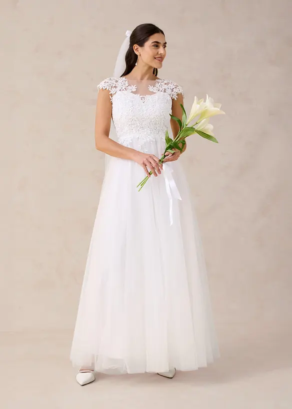 Abito da sposa in delicato tulle con pizzo, bonprix