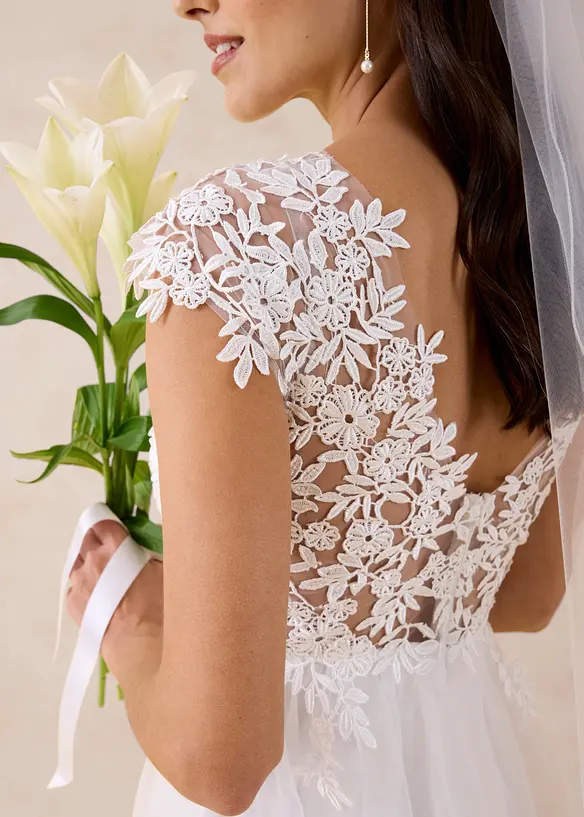 Abito da sposa in delicato tulle con pizzo, bonprix