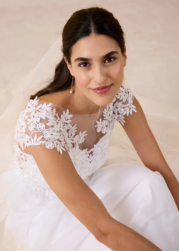 Abito da sposa in delicato tulle con pizzo, bonprix