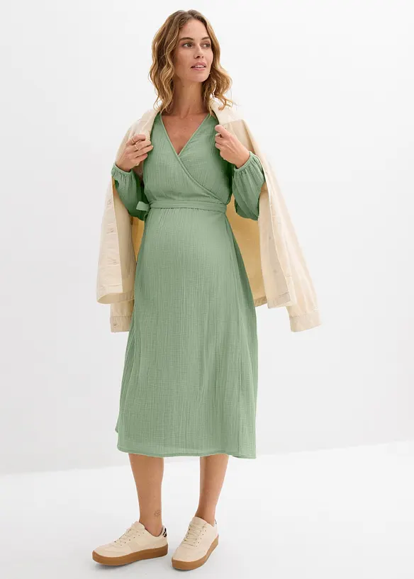 Abito pr&eacute;maman / da allattamento 2 in 1 in mussola di cotone, bonprix