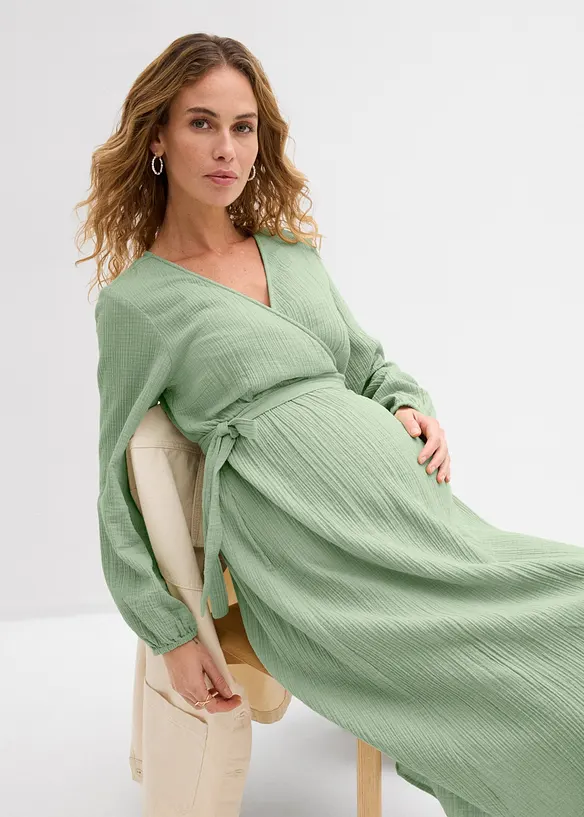 Abito pr&eacute;maman / da allattamento 2 in 1 in mussola di cotone, bonprix