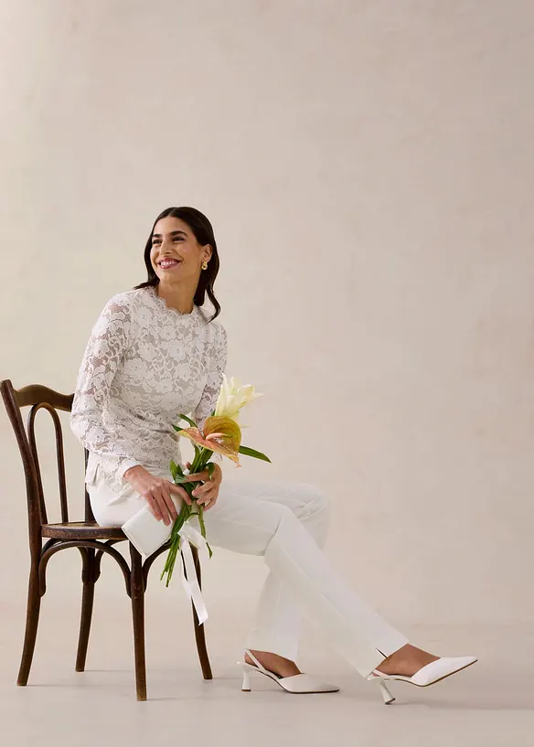 Maglia in pizzo a maniche lunghe, bonprix