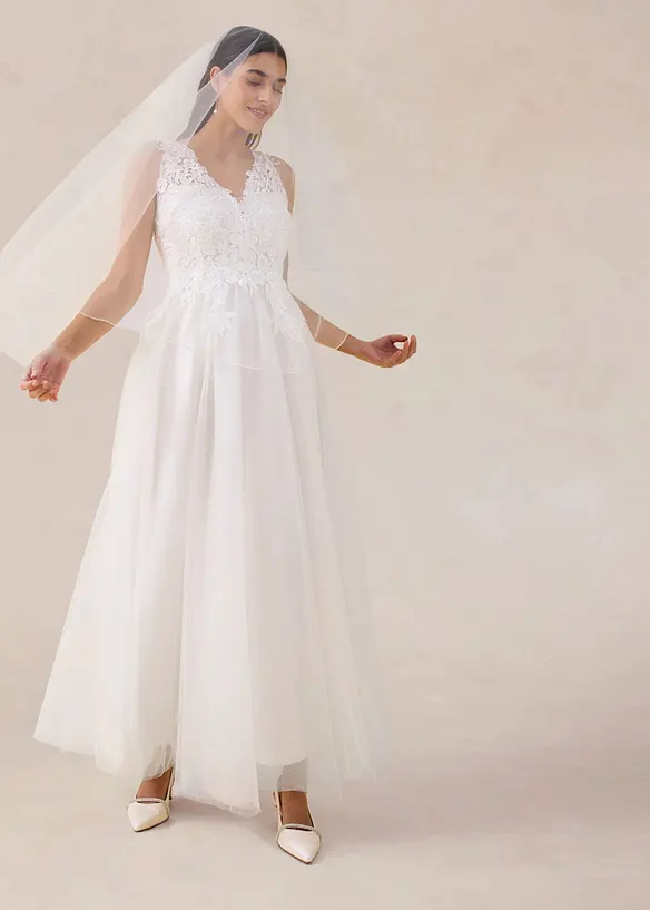 Abito da sposa con tulle e pizzo, bonprix