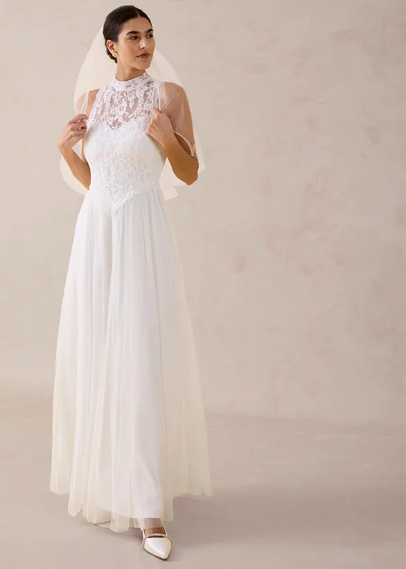 Abito da sposa in tulle e pizzo, bonprix