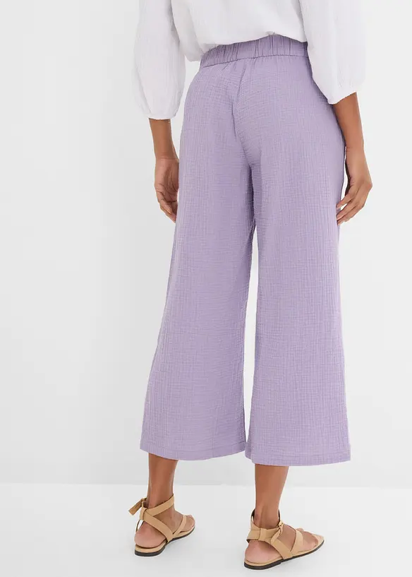 Pantaloni larghi in mussola di cotone, bonprix