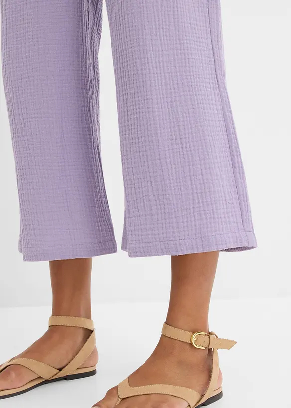 Pantaloni larghi in mussola di cotone, bonprix