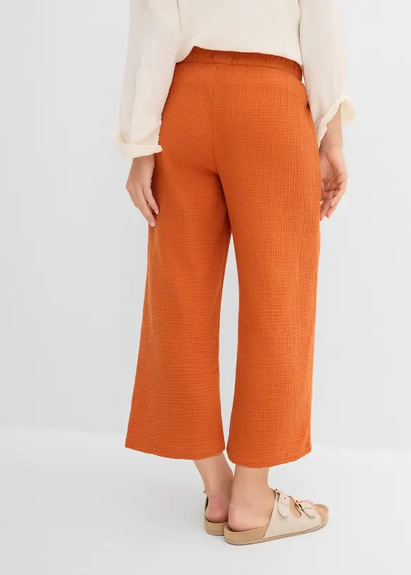 Pantaloni larghi in mussola di cotone, bonprix
