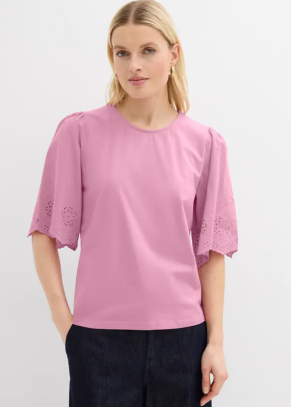 Maglia con ricami traforati, bonprix