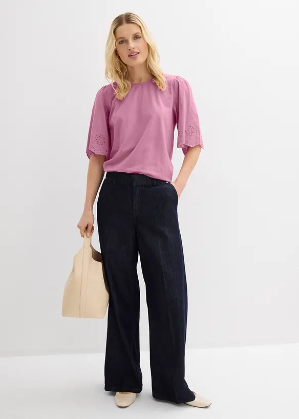 Maglia con ricami traforati, bonprix