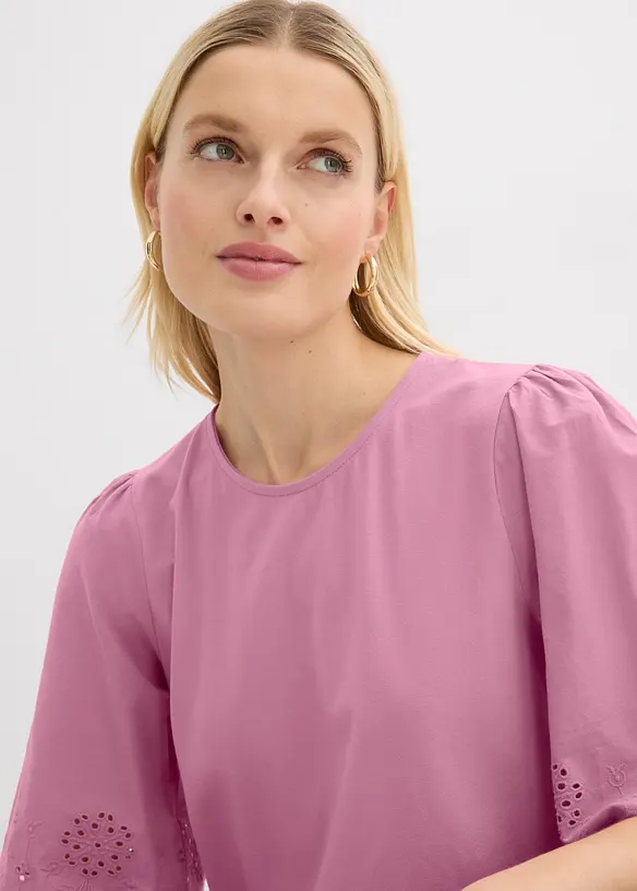 Maglia con ricami traforati, bonprix