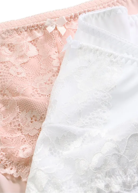 Slip alto con pizzo floreale (pacco da 2), bonprix