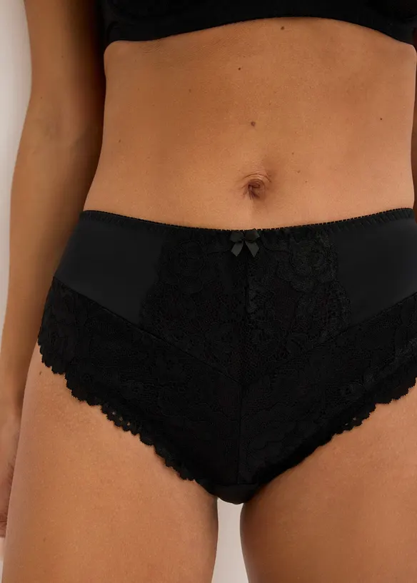Slip alto con pizzo floreale (pacco da 2), bonprix