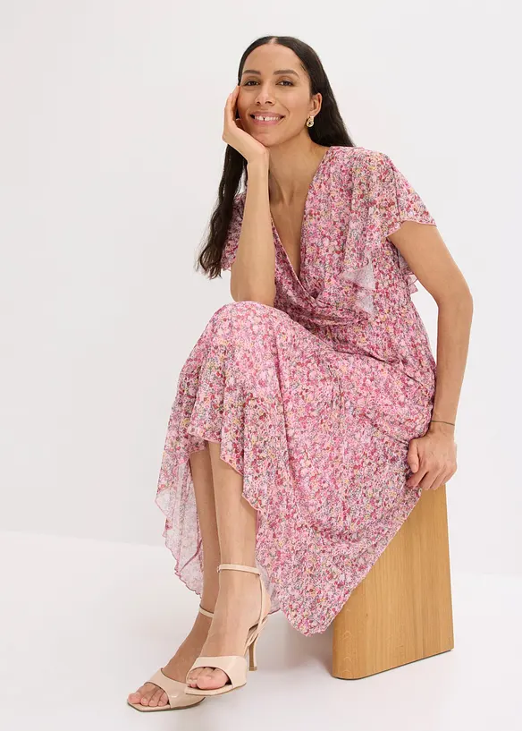 Abito midi in morbido mesh, bonprix