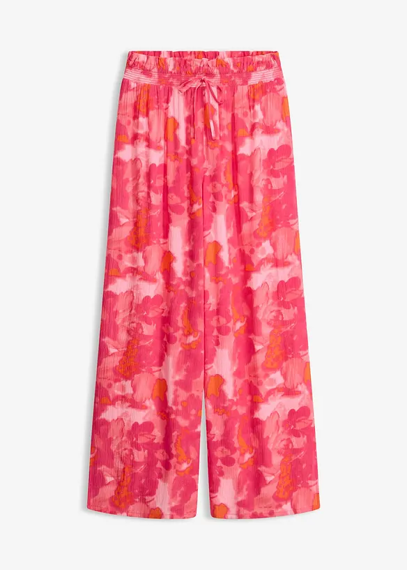 Pantaloni da spiaggia in crinkle operato, bonprix